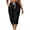 Black, variant on Ruimatai Women Capri Cropped Pants High Waist Drawstring Elastic Waistband Side Pockets Ribbed Textured Loose Casual Summer Trousers