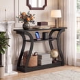 thumbnail image 4 of ZENY 3-Tier Console Table with Charging Station Black Sofa Side Table, 4 of 9