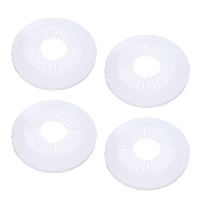 Uxcell Decoración de cubierta de tubería de agua, brida de tubería de agua, placa de escudo de plástico PP, collar de cubierta de línea de drenaje, radiador blanco 1.97"-3.07"