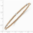 thumbnail image 2 of Leslie's 925 Sterling Silver Rose Gold-plated CZ Polished Textured Bangle; for Adults and Teens; for Women and Men, 2 of 2