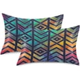 thumbnail image 2 of GZHJMY Satin Pillowcase for Hair and Skin, Retro Geometric Cooling Pillow Case with Envelope Closure Soft Breathable Silk Satin Pillow Cover for Sleeping Standard Size 26x20 in Home Decor, 2 of 7