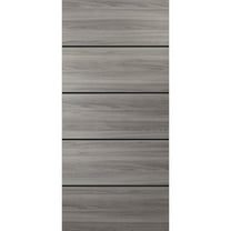 Slab Barn Door Panel 18 x 80 inches | Planum 0015 Ginger Ash with Frosted Glass | Sturdy Finished Interior Doors | Pocket Closet Sliding