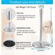 thumbnail image 2 of Paper Towel Holder, Silver Paper Towel Holder, Kitchen Paper Towel Holder Countertop with Suction Cups,Kitchen Paper Towel Holder Made of Stainless, 2 of 4
