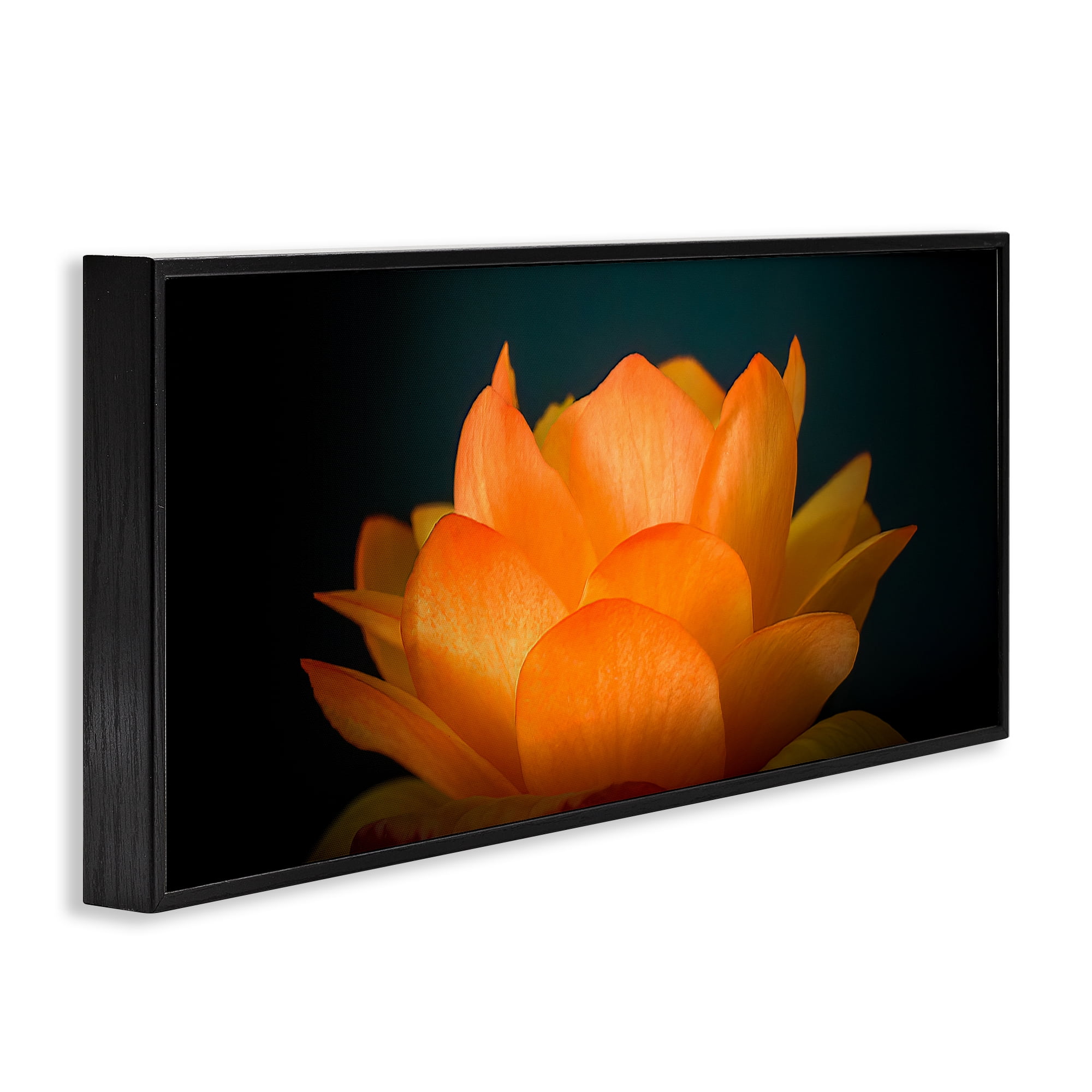 Glowing Orange Lotus Black Framed Giclee Art, design by Phillip Flowers
