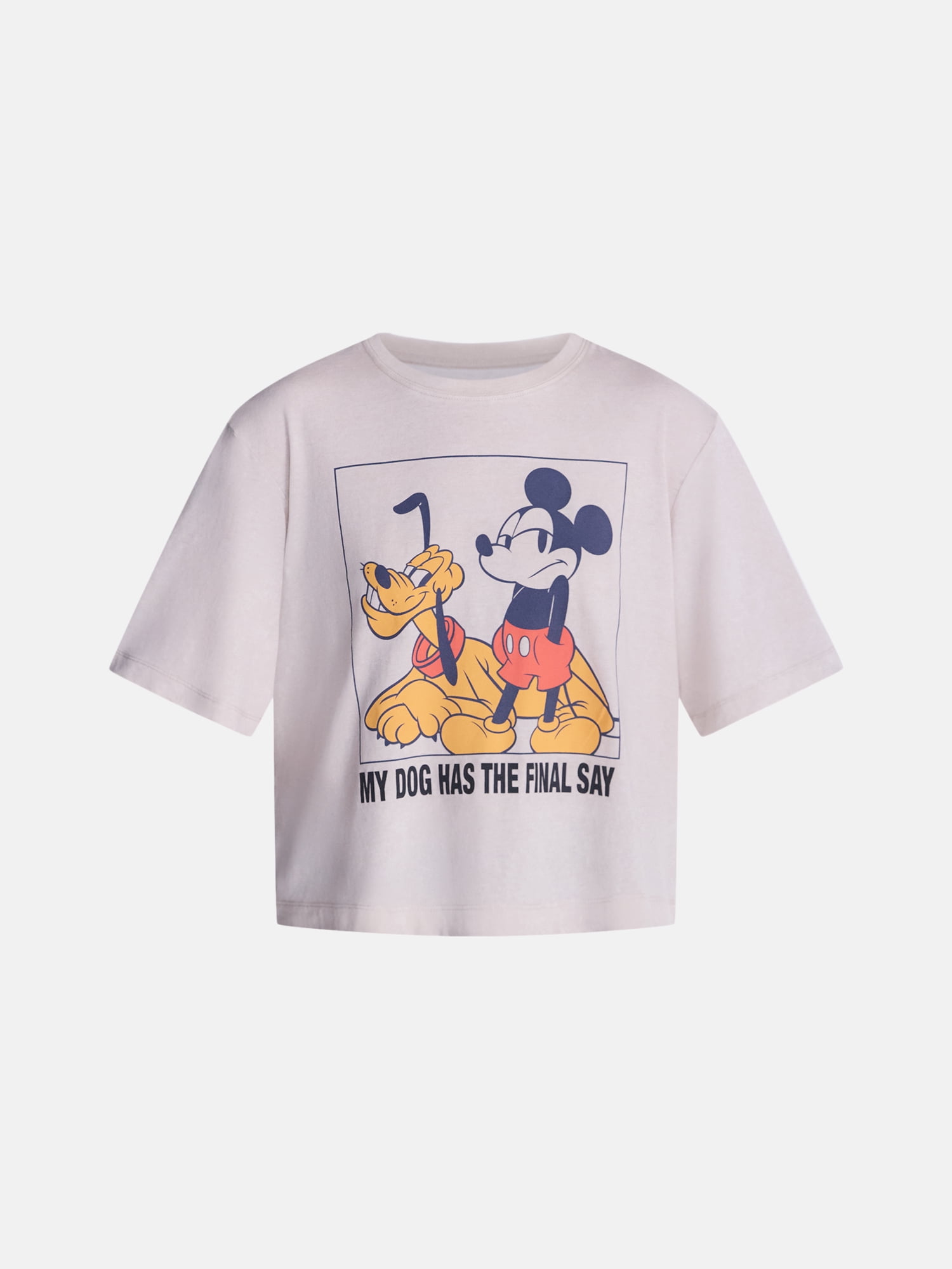 Disney Mickey Mouse Women’s Graphic Skimmer Tee with Short Sleeves, Sizes XXS-XXL