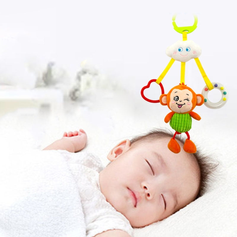 Newborn Soft Plush Toy Infant Cartoon Animal Stroller Bed Hanging Toy FG 