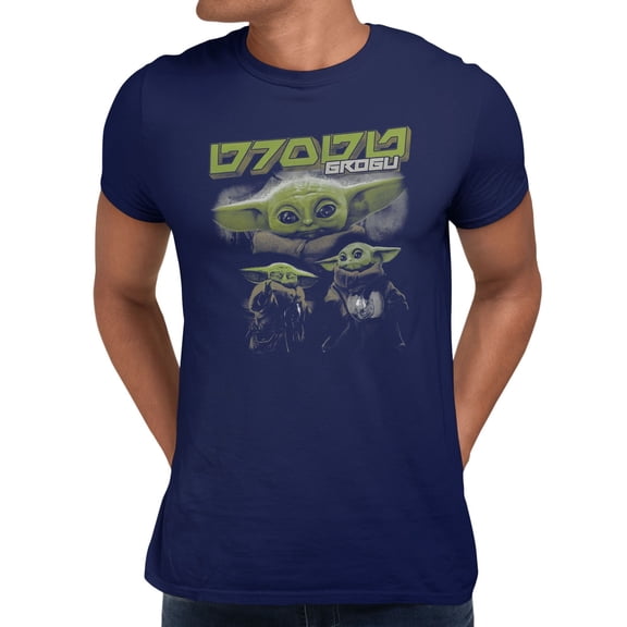 Star Wars The Mandalorian And Grogu Little Bounty Collage Men's T Shirt (Navy, S-XXXL)