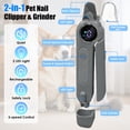 thumbnail image 3 of Oazouf 2-in-1 Electric Dog Cat Nail Clippers and Grinder with LED Light, 3-Speed, Rechargeable Quiet Safe Pet Nail Trimmer Grooming Tool for Dogs Cats Rabbits Pets, Gray, 3 of 12