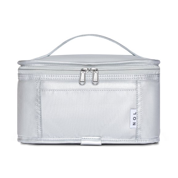 NOL Natural Organic Lifestyle Small Lunch Bag Mini Lunch Box Insulated Lunch Bag for Men/Women Leakproof Cooler Tote Bag Lightweight Nylon Waterproof Lunch Box For Work, Silver