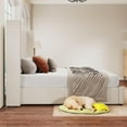 thumbnail image 6 of Merluxy King Bed Frame Lift Up Storage Bed, Velvet King Upholstered Bed Frame/Channel Tufted Wingback Headborad/No Box Spring Needed/Cream, 6 of 9