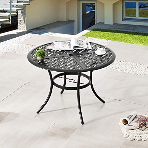 Lokatse Home 42 1 Outdoor Round Cast, Wrought Iron Round Dining Table