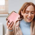 thumbnail image 6 of Women Wallets, Pu Leather Vintage Elegant Change Pouch, Ladies Coin Purse Snap Closure with Zipper and Kiss Lock, for Woman and Man (Pink), 6 of 6