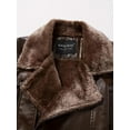 thumbnail image 5 of Warm Fleece Classic Design PU Bomber Jacket, Men's Casual Zip Up Lapel Faux Leather Jacket For Fall Winter, 5 of 5