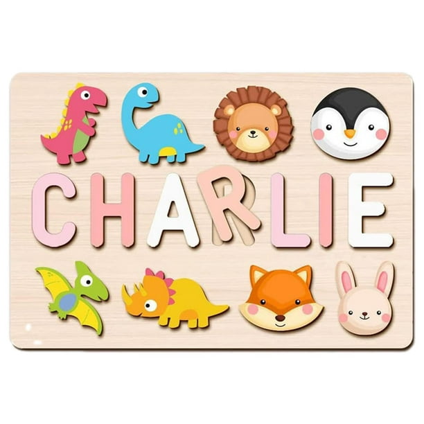 Foaenda Wooden Name Puzzle | Wooden Toys Puzzle with Animals for Toddlers  Kids | Novelty Lovely Educational Toy for 1 Year Old Boys, Girls, Toddlers,  Babies, Kids 