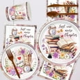 thumbnail image 4 of 168pcs Book Themed Party Decorations Book Paper Plates Napkins Cups Book Disposable Tableware Set for Kids Book Club Library Reading Party Supplies Serves 24, 4 of 7