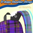 thumbnail image 5 of Purple and Pink Checkered Pattern 17" School Backpacks for Teens,Waterproof Oxford Fabric,S-Shape Padded Straps for School,Travel,Hiking,Camping, 5 of 6