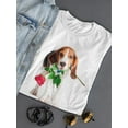 thumbnail image 3 of Beagle Puppy With A Rose T-Shirt Women -Image by Shutterstock, Female Large, 3 of 4