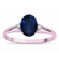 thumbnail image 3 of Star K � Oval 8x6 Genuine Sapphire Split Shank Three Stone Engagement Promise Ring, 3 of 9