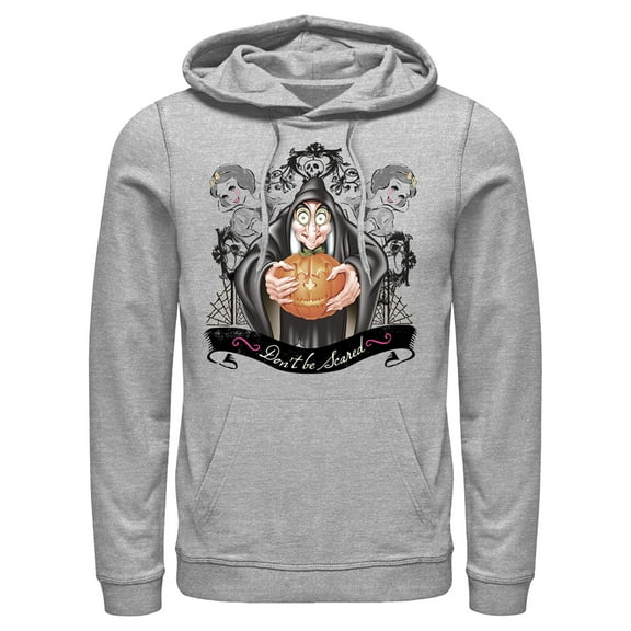 Men's Snow White and the Seven Dwarfs Evil Queen Pumpkin Pull Over Hoodie Athletic Heather Medium