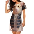 thumbnail image 2 of Vsdgher Mignon Motif Souris en Lunettes Chemise de Nuit à Manches Courtes Col Rond Mignonne Robe de Nuit Confortable à Volants, 2 of 6
