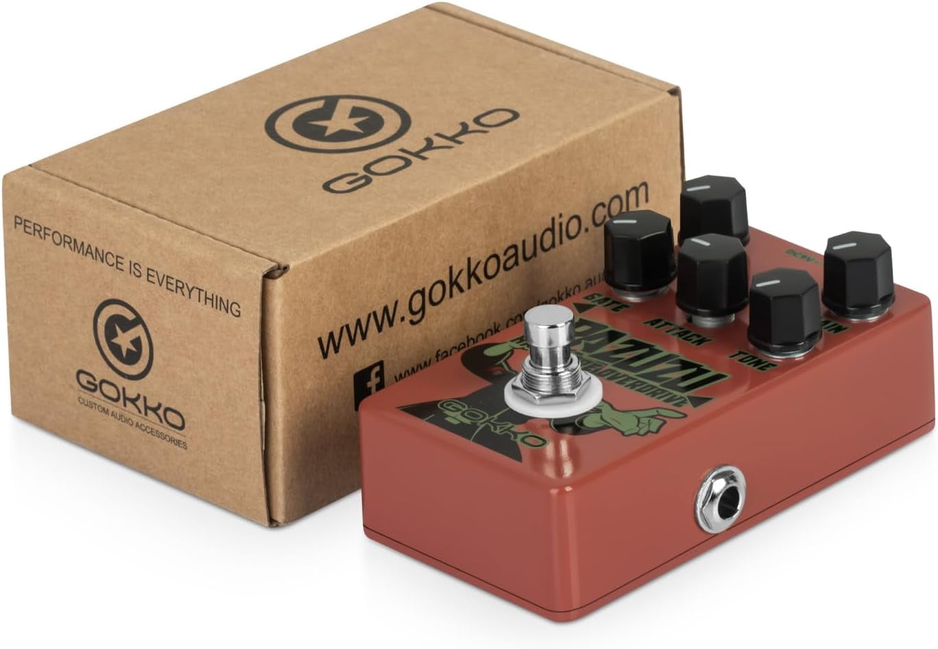GOKKO PAZUZU OVERDRIVE GK-62 - Multi-Tone Overdrive Pedal with Noise Gate, 6 Classic Overdrive Modes, Adjustable Attack & Tone Controls - Perfect for Guitarists Seeking Versatile Overdrive Tones