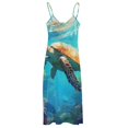 thumbnail image 5 of Nautical Green Sea Turtles Sleeveless Dress Women's Luxury Party Dress Birthday Dresses for Women, 5 of 7