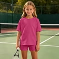 thumbnail image 2 of fatyb Girls Clothes Summer 2 Piece Outfits Short Sleeve T Shirts and Biker Shorts Kids Clothing Sets, 2 of 6