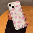 thumbnail image 3 of Funda de airbag antigolpes con diseño de flores para iPhone 16, 15, 14, 7, 8 Plus, X, XR, 13, 12 Pro Max, mini, funda de silicona suave transparente, 3 of 4
