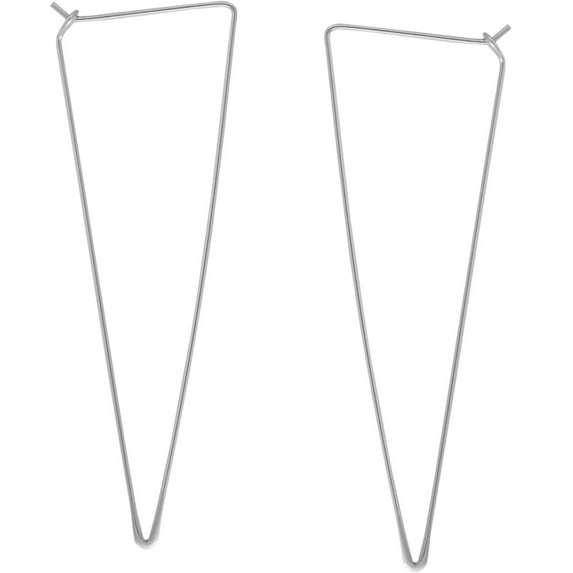 Humble Chic Spike Threader Hoop Earrings - Geometric Arrow Thin Wire Drop Dangles, 925 Silver Plated