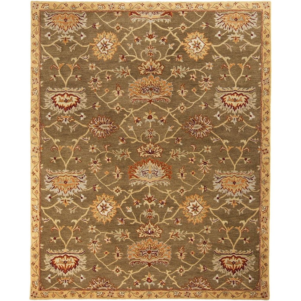 Traditional Liverpool Collection Area Rug in Pea and Rectangle Shape
