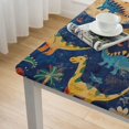 thumbnail image 5 of nygtbtfer Cute Dinosaur Cartoon Square Fitted Tablecloth with Elastic Edge Wipeable Table Cover Stain-Resistan Oil-Proof Washable Table Cloth for Indoor Outdoor  white, 5 of 8
