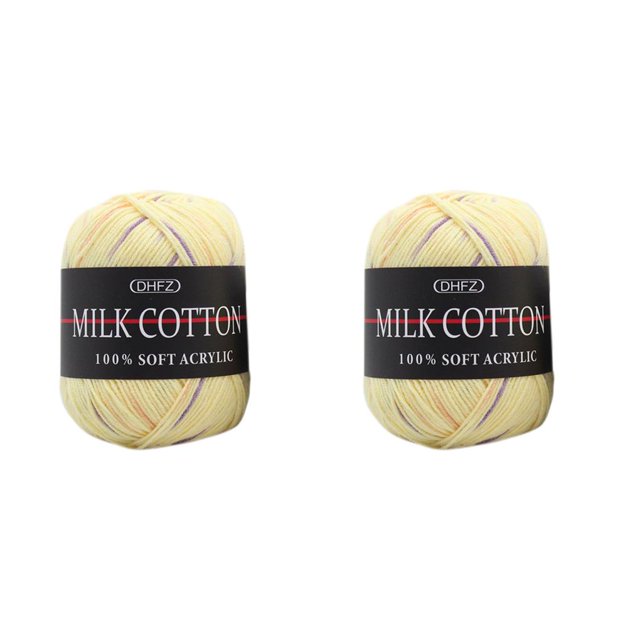 Moyic Hilo de 3 capas para tejer a mano, 50g por bola, bufanda, Almohada, manta, ganchillo, , algodón de leche 21 # 2Conjunto