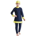 thumbnail image 1 of Ticikt Girls' 2 Piece Swimsuit Set Long Sleeve Long Pants Rashguard Set Sun Protection Swimdress 2026 Fashion,Color:Navy,8-9 Years, 1 of 8