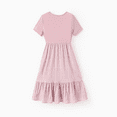 thumbnail image 2 of PatPat Robe Décontractée pour Fille en Coton Uni Blanc à Manches Courtes avec Ourlet à Volants, 2 of 7