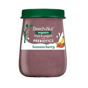Beech-Nut Organics Fruit & Yogurt Baby Food + Prebiotics, Banana Berry, Stage 2, 4oz Jar