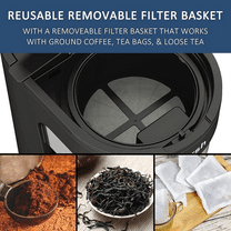 wirsh Iced Tea Maker , Iced Coffee Maker with Strength Control and Reusable Filter, Perfect For Iced Coffee, Latte, Tea, Lemonade, Flavored Water, Black