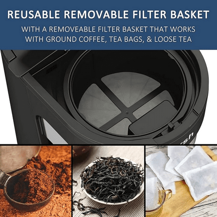 wirsh Iced Tea Maker , Iced Coffee Maker with Strength Control and Reusable Filter, Perfect For Iced Coffee, Latte, Tea, Lemonade, Flavored Water, Black