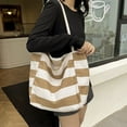 thumbnail image 4 of CHUMUD Striped Canvas Tote Handbag for Women Vertical Stripe Large Capacity Shoulder Bag for Shopping Travel, 4 of 9