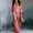 Rose Red, variant on Women's Boho Floral Print Batwing Sleeve Ethnic Retro V-Neck Embroidered Trim Casual Vacation Maxi Dress Rose Red,S