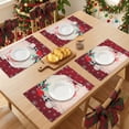 thumbnail image 3 of Placemats Set of 6 Linen Placemats, Washable Kitchen Table Mat, Seasonal Holiday Christmas Place Mats for Party Red 17.7*12.6inch, 3 of 6