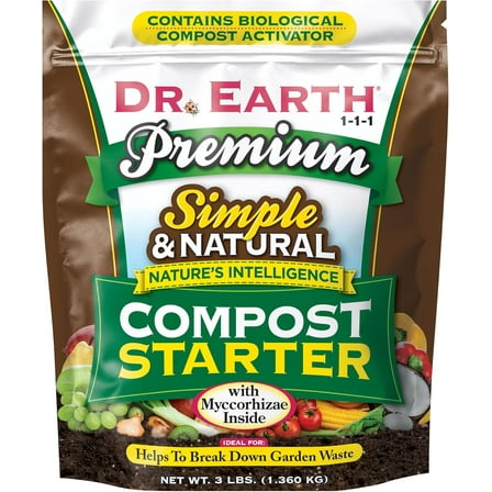 Fertilizer DR. Earth Premium Compost Starter with MYCCORHIZAE 1-1-1 3lb
