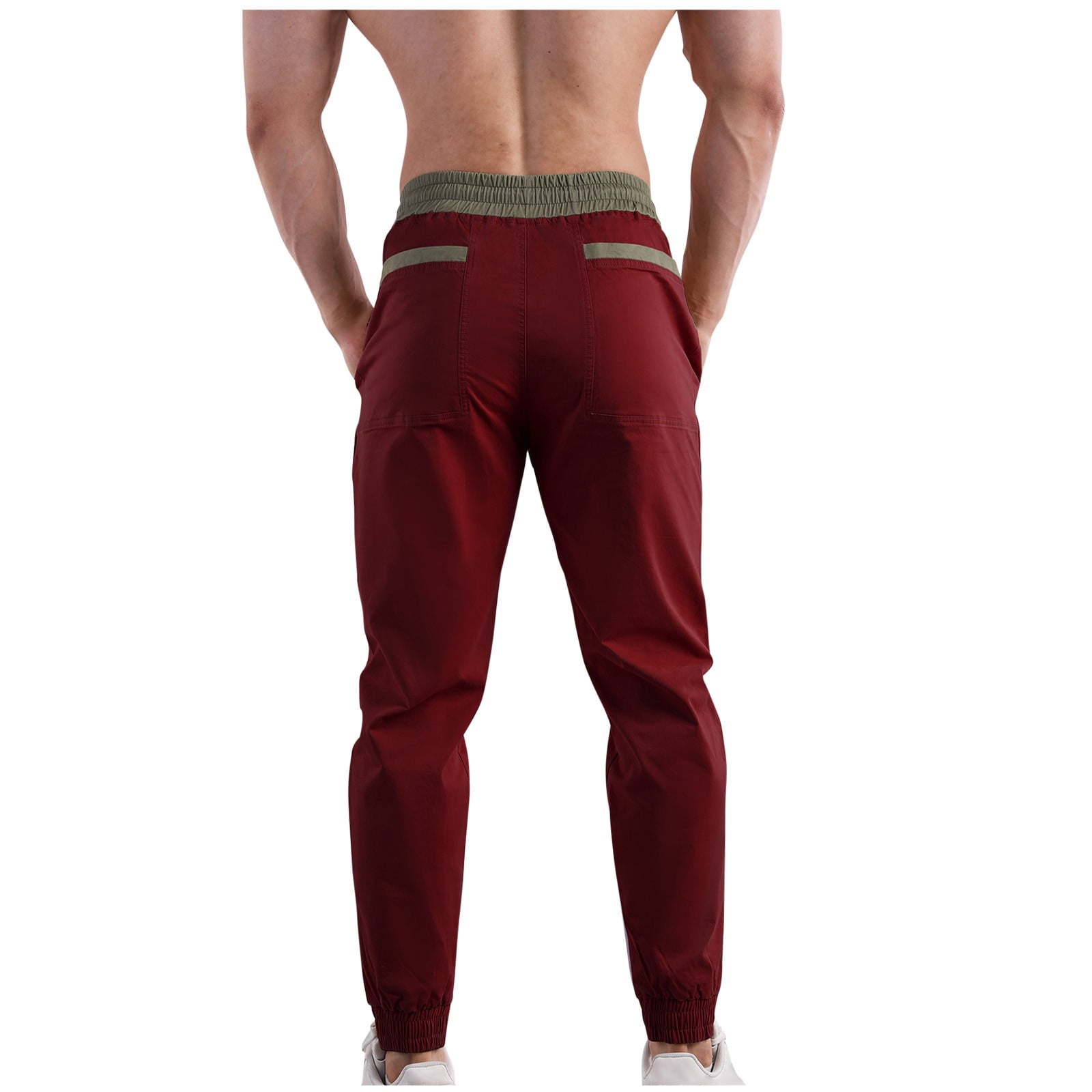 Htigea Clearance 2024 Mens Cargo Pants Elastic Waisted Drawstring Sweatpants Skinny Taper Pants Comfort Breathable Workout Bottoms with PocketXS,S,M,L,XL