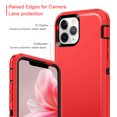 thumbnail image 3 of I-HONVA Compatible with iPhone 11 Pro Case,3-Layer Military Grade Drop Protection Anti-Slip Bumper Rugged Shockproof Dustproof Protection 5.8 inch Phone Case,Red Black, 3 of 7