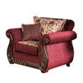 thumbnail image 1 of Furniture of America Petunia Traditional Fabric Upholstered Chair, Wine, 1 of 6