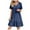Navy, variant on Summer Vacation Dresses for Women 2025 Short Sleeve V Neck Mini T Shirt Dress Pleated Ruffle Flowy Beach Sundresses