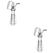 2Pcs Stainless Steel Egg Beater Manual Hand Mixer Hand Crank Manual Egg Beater Milk Frother Blending Tools Household Mixers Cake Accessories Rotary Handheld Egg Frother Mixer