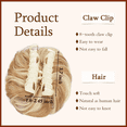 thumbnail image 4 of DOPI Claw Clip Messy Bun Hair Piece Wavy Curly Hair Bun Clip in Claw Chignon Ponytail Hairpieces Synthetic Tousled Updo Hair Extensions Scrunchie Hairpiece for Women, Gray and White Tips, 4 of 6