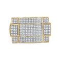 thumbnail image 2 of 10kt Yellow Gold Mens Round Diamond Contoured Rectangle Cluster Ring 1/2 Cttw 85179, 2 of 4