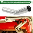 thumbnail image 2 of 45 Degree Mandrel Exhaust Tube with Bead Roll DIY Custom Car Modified Exhaust Pipe Tubing Piping 2.5" OD 7.87" Length T304 Stainless Steel Silver Tone, 2 of 7