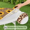 thumbnail image 5 of Beige Leopard Sunflower Pattern Round Fitted Tablecloth with Elastic Edge,Dining Table Cover Waterproof,Outdoor Round Tablecloth for Camping,Dining,Indoor and Outdoor, 5 of 7